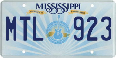 MS license plate MTL923