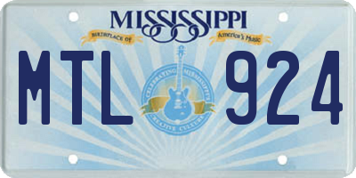 MS license plate MTL924