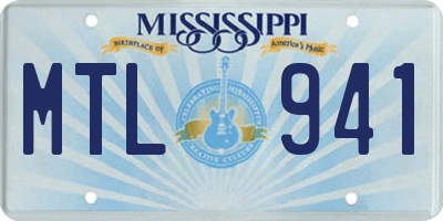 MS license plate MTL941