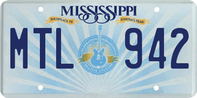 MS license plate MTL942
