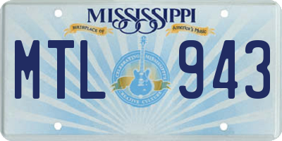 MS license plate MTL943