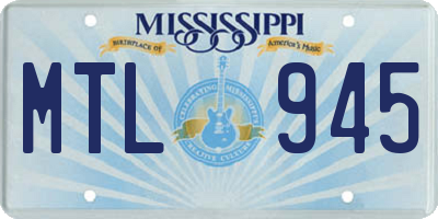 MS license plate MTL945
