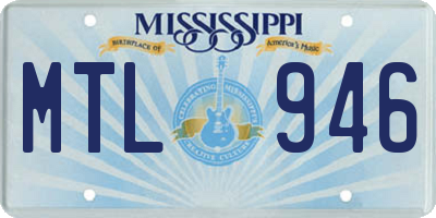 MS license plate MTL946