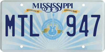 MS license plate MTL947