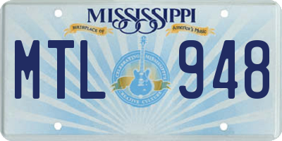 MS license plate MTL948