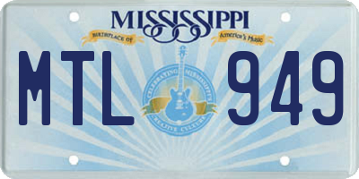 MS license plate MTL949