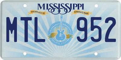 MS license plate MTL952