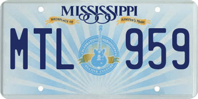 MS license plate MTL959