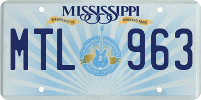 MS license plate MTL963