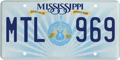 MS license plate MTL969