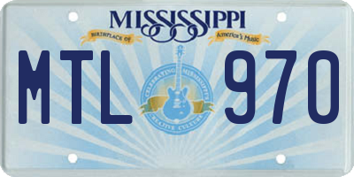 MS license plate MTL970