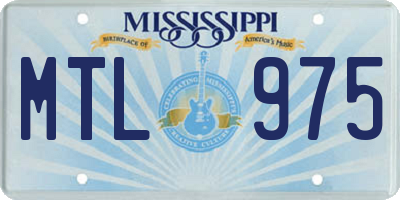 MS license plate MTL975