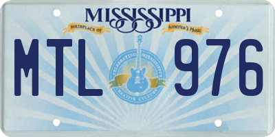 MS license plate MTL976