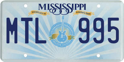 MS license plate MTL995