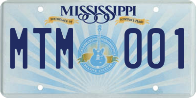 MS license plate MTM001