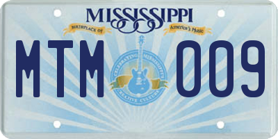 MS license plate MTM009