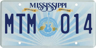 MS license plate MTM014
