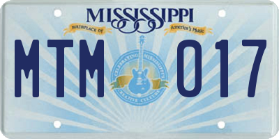 MS license plate MTM017
