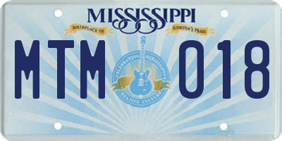 MS license plate MTM018