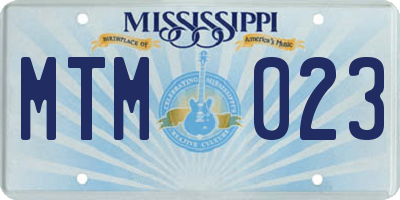 MS license plate MTM023