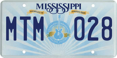 MS license plate MTM028