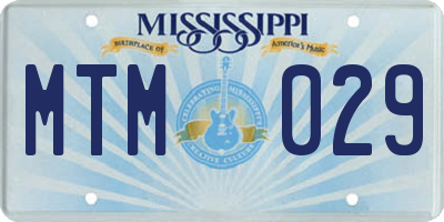 MS license plate MTM029