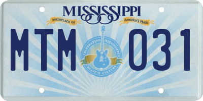 MS license plate MTM031