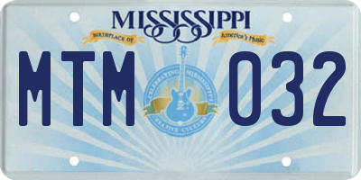 MS license plate MTM032