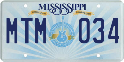 MS license plate MTM034
