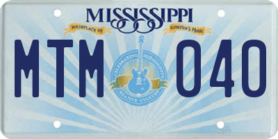 MS license plate MTM040