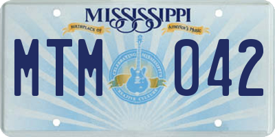 MS license plate MTM042