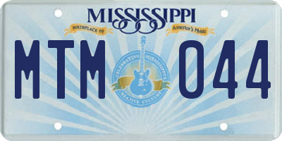 MS license plate MTM044