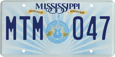 MS license plate MTM047