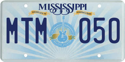 MS license plate MTM050