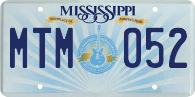 MS license plate MTM052