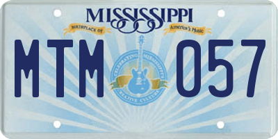 MS license plate MTM057