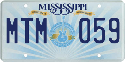 MS license plate MTM059