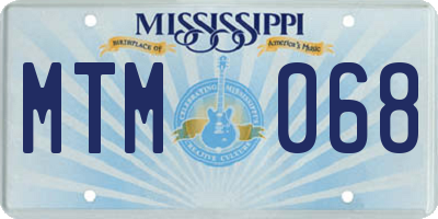 MS license plate MTM068