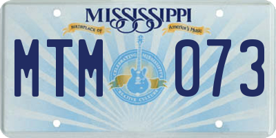 MS license plate MTM073