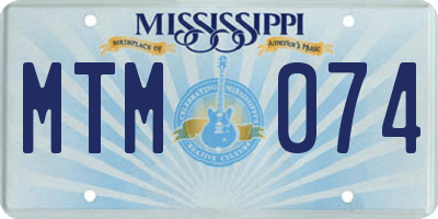 MS license plate MTM074