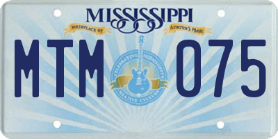 MS license plate MTM075