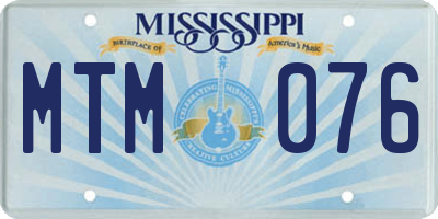 MS license plate MTM076