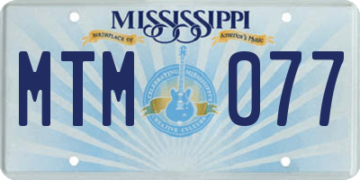 MS license plate MTM077