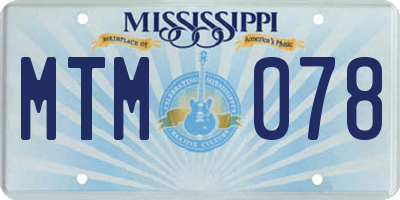 MS license plate MTM078