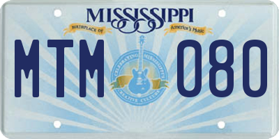 MS license plate MTM080