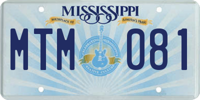 MS license plate MTM081