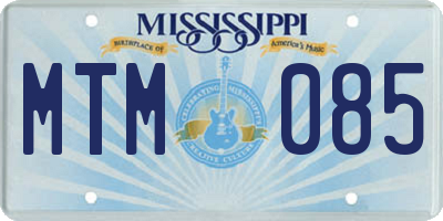 MS license plate MTM085