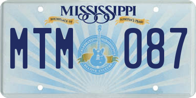 MS license plate MTM087