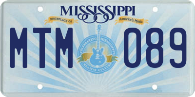 MS license plate MTM089