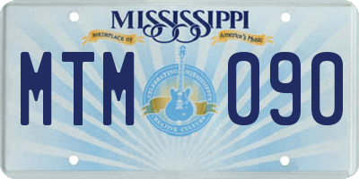 MS license plate MTM090